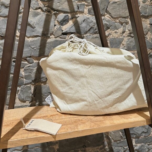 LOEWE Brown Leather Beige Raffia Medium Basket Tote Bag - Picture 13 of 13